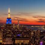 New York City, Manhattan, with Empire State Building and One W.T.C.