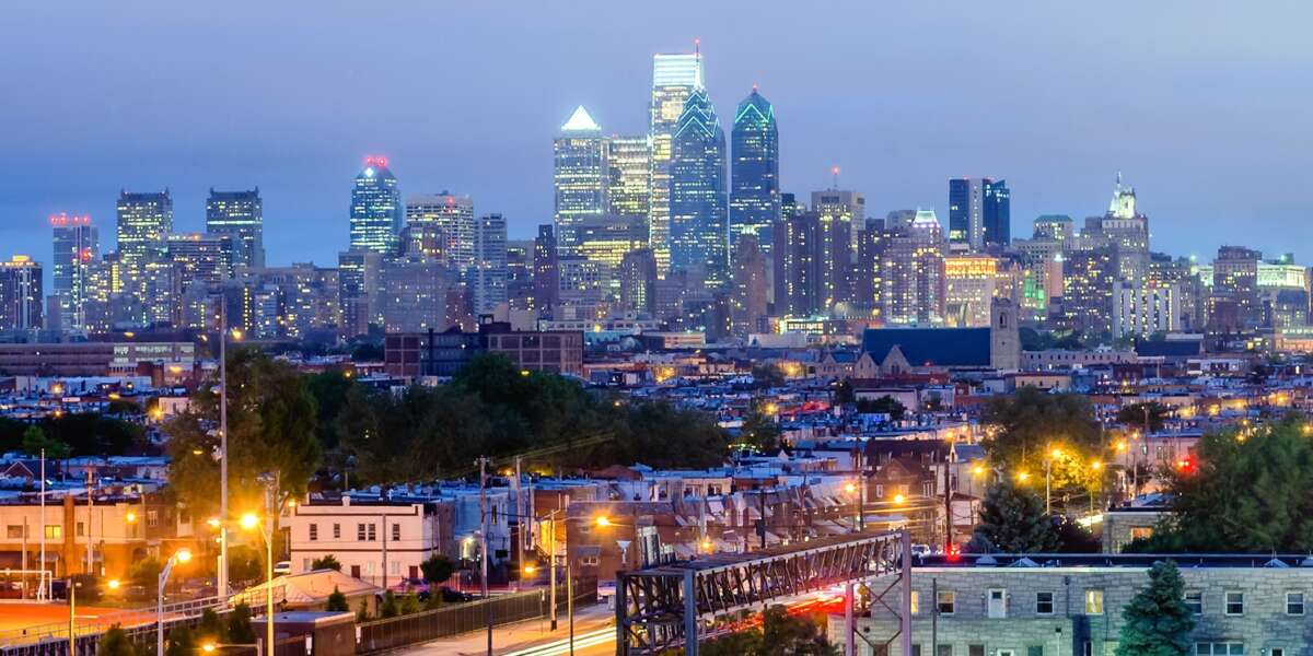 Niagara & Toronto & Washington & Amish Country & Philadelphia Tour - Philadelphia skyline at night, USA