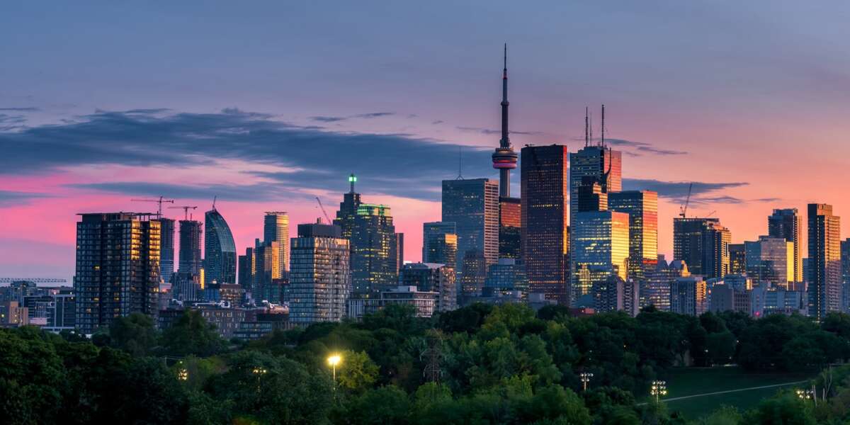 Toronto city view from Riverdale Avenue. Ontario, Canada