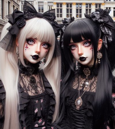 Two Gothic Lolitas with their faces clearly visible