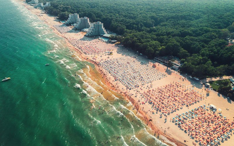 Albena beach resort on the Black Sea in Bulgaria