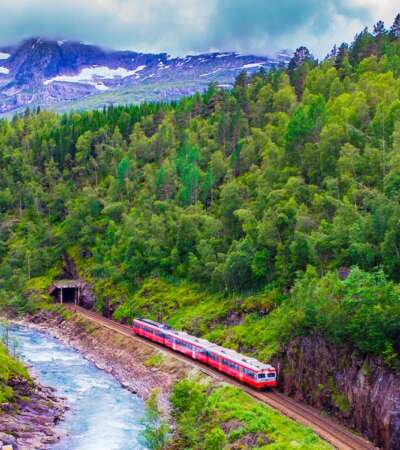 Eurail/Interrail Global Pass - Train Oslo - Bergen in mountains. Norway.