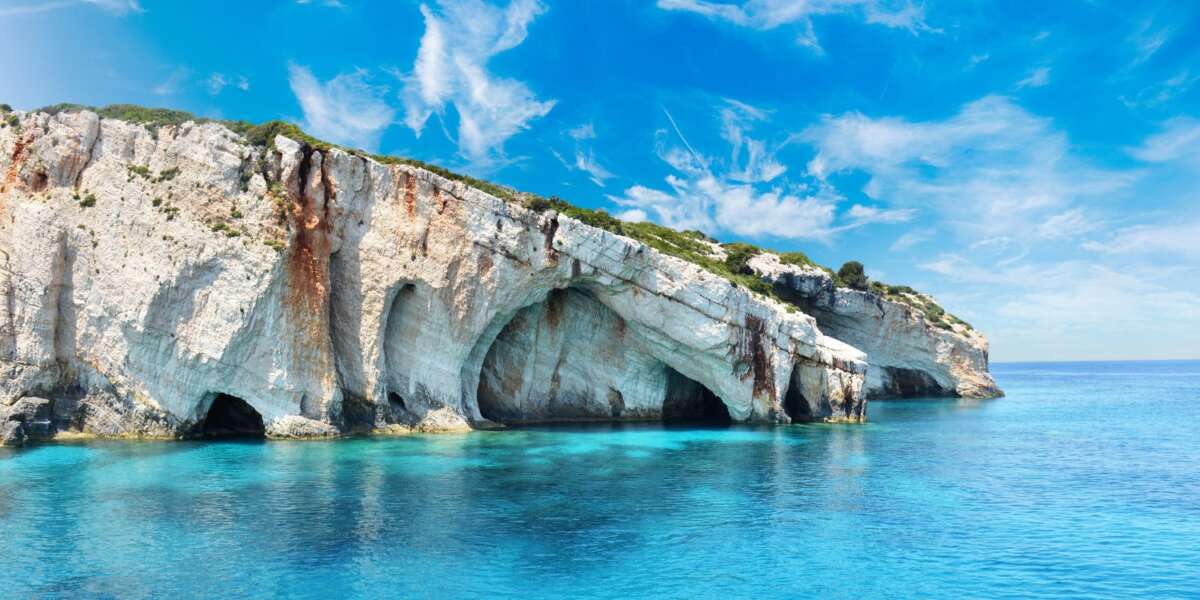 Famous " Blue caves " on Zakynthos island - Greece