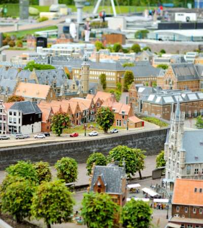 Miniature old Dutch houses at Madurodam miniature park, The Hague, Netherlands