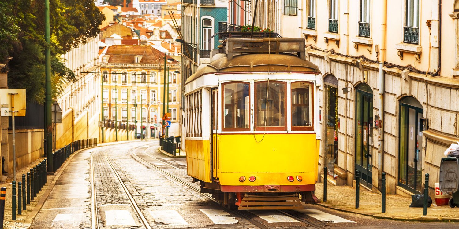 Lisbon, Portugal, yellow tram