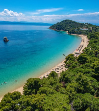 Koukounaries beach on Skiathos, Greek Island