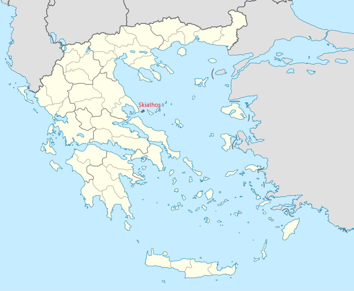 Location of Skiathos, Greece