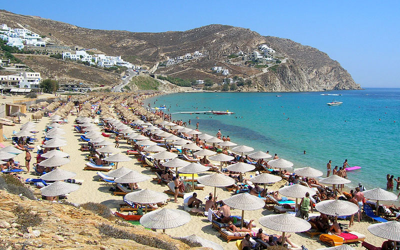 Elia beach on Mikonos, Greece